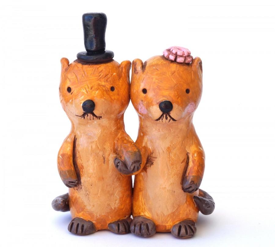 Mariage - Otters in Love wedding cake topper