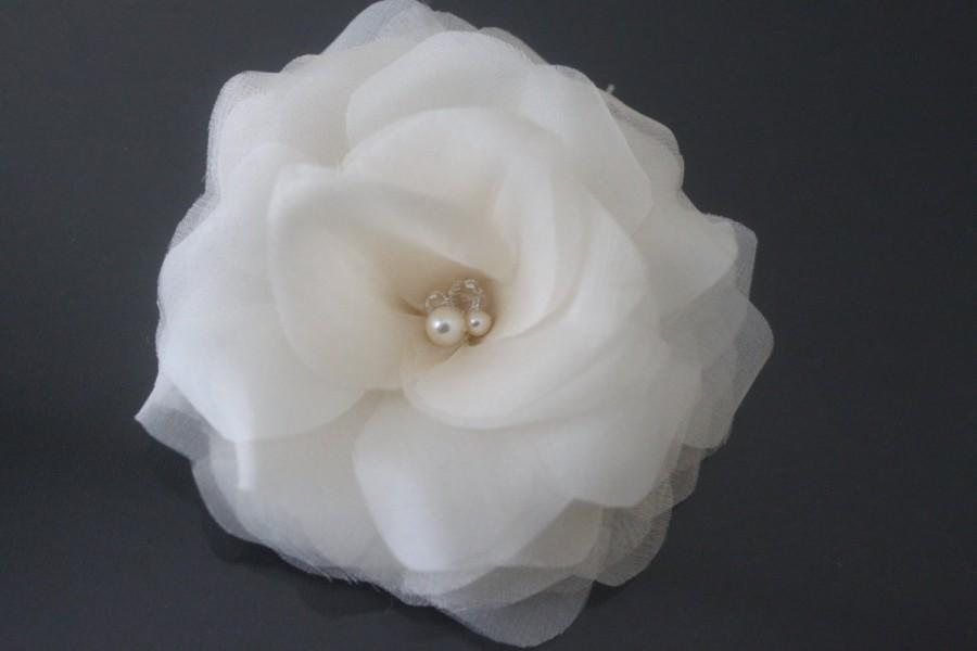 زفاف - Bridal Hair Flower,Pearl Flower Hair Pin, Silk Hair Flower, White, Off White, Ivory, Champagne, Blush Pink-Style No.528