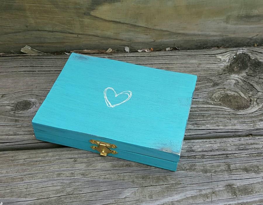 Wedding - Ring Bearer Box (ANY COLOR) - Rustic Wooden Box - Rustic box -Personalized Wedding Ring Box
