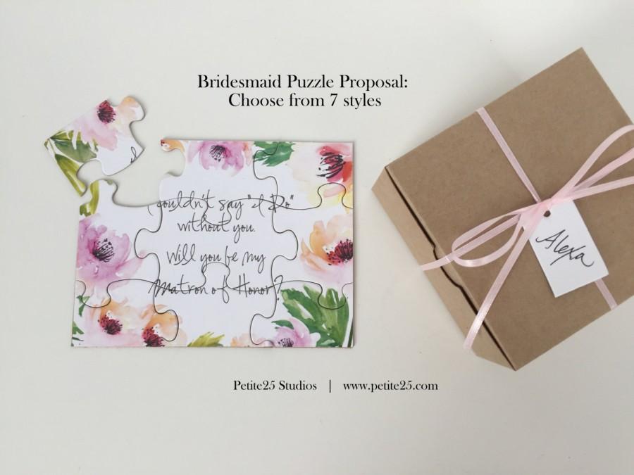 Свадьба - PUZZLE- Will You Be my Bridesmaid, proposal, Maid of Honor, Matron of Honor, bridesmaid card, bridesmaid invitation, unique proposal,