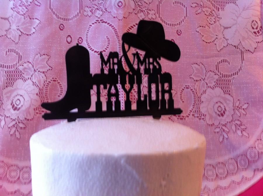 Mariage - Western Wedding Cake Topper, Hat and Boot Cake , Cowboy Cake Topper, Country Cake Topper, Groom Cake Topper, MADE In USA…..Ships from USA