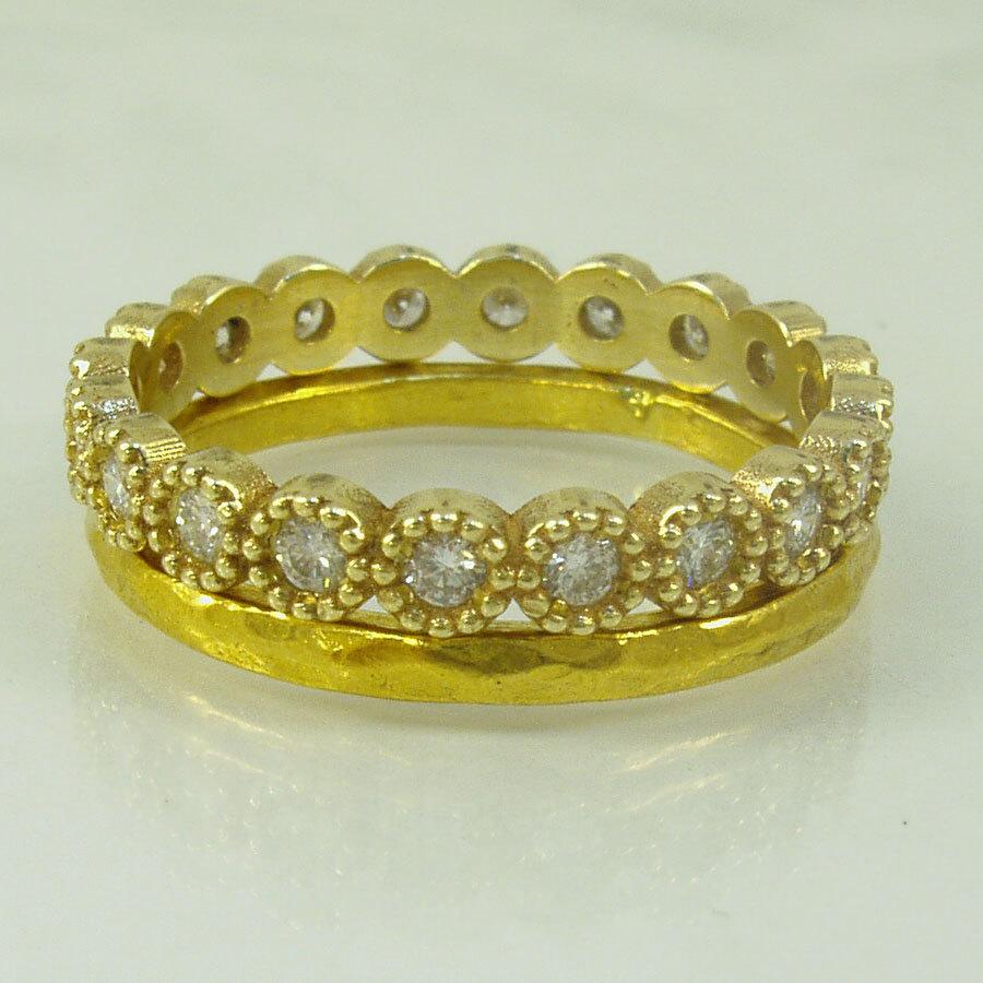Wedding - Diamond Engagement 14 Karat gold ring,  engagement ring, Recycled gold, Wedding Band, Woman Wedding Band. Made To Order ring