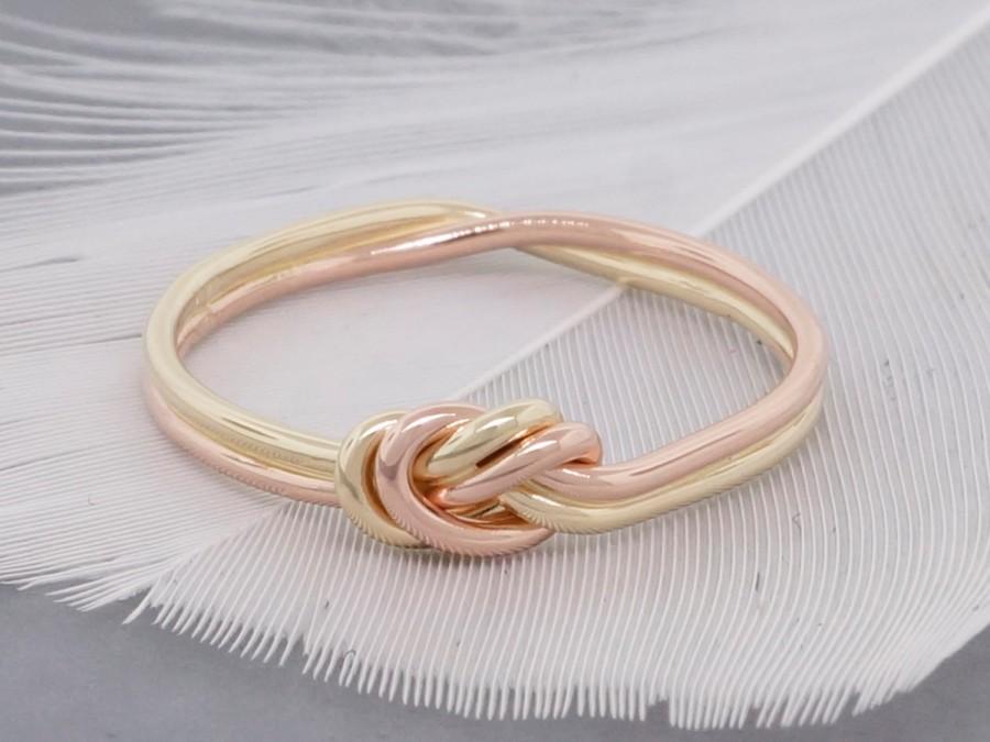 زفاف - 14k gold nautical knot, love knot ring, unique engagement ring
