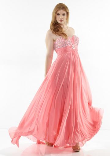 Mariage - Sweetheart Crystals Chiffon Sleeveless Coral Purple Floor Length Zipper Ruched