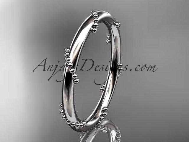 Hochzeit - 14k white gold engagement ring, wedding band ADLR502G