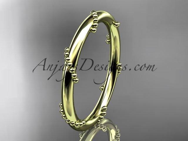 Hochzeit - 14k yellow gold engagement ring, wedding band ADLR502G