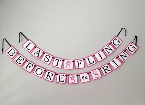 Wedding - Last Fling Before the Ring, Bachelorette Party Decor, Sign,