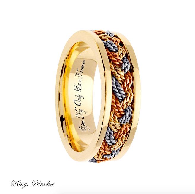 Wedding - 5mm-8mm Personalized 14k Gold  Celtic Wedding Bands, Celtic Wedding Ring, Celtic Engagement Ring, Pegan Jewelry, Celtic Jewelry, Irish Ring