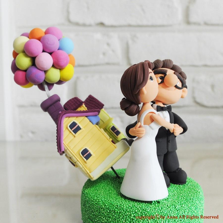 Wedding - Disney's Up version custom wedding cake topper