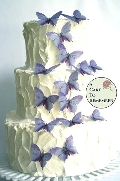 Свадьба - Purple wedding cake decorations, 15 large lavender color, edible butterflies, decorations for lavender weddings.