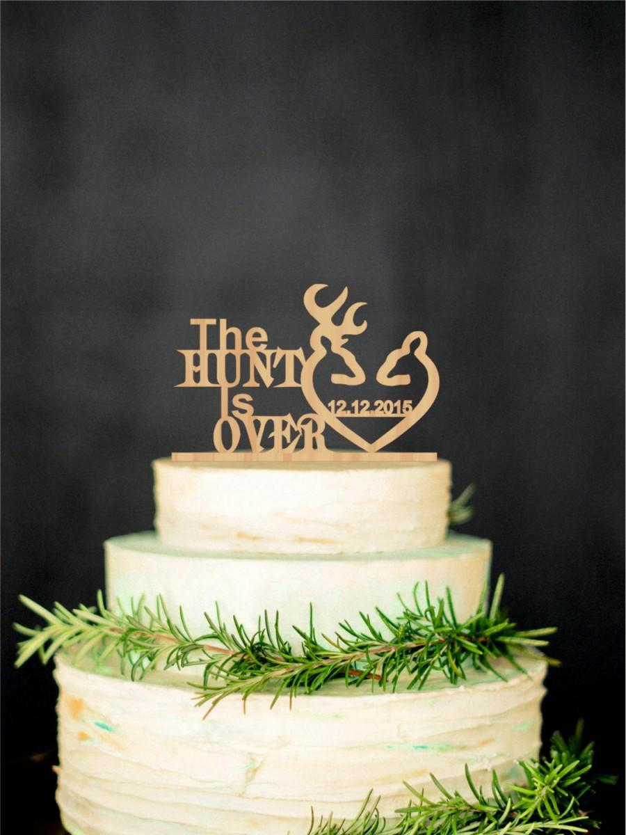 Deer Wedding Cake Topper Rustic Personalized Gold Silver Deer Wedding Cake Topper Rustic Personalized Gold Silver