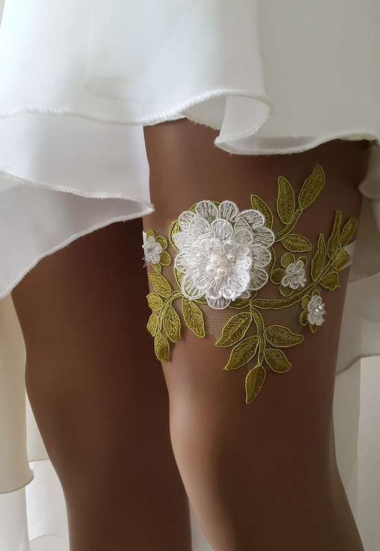 Свадьба - garter, toss garters, emerald green lace, wedding garters, bridal accessores, garter suspander, free shipping!