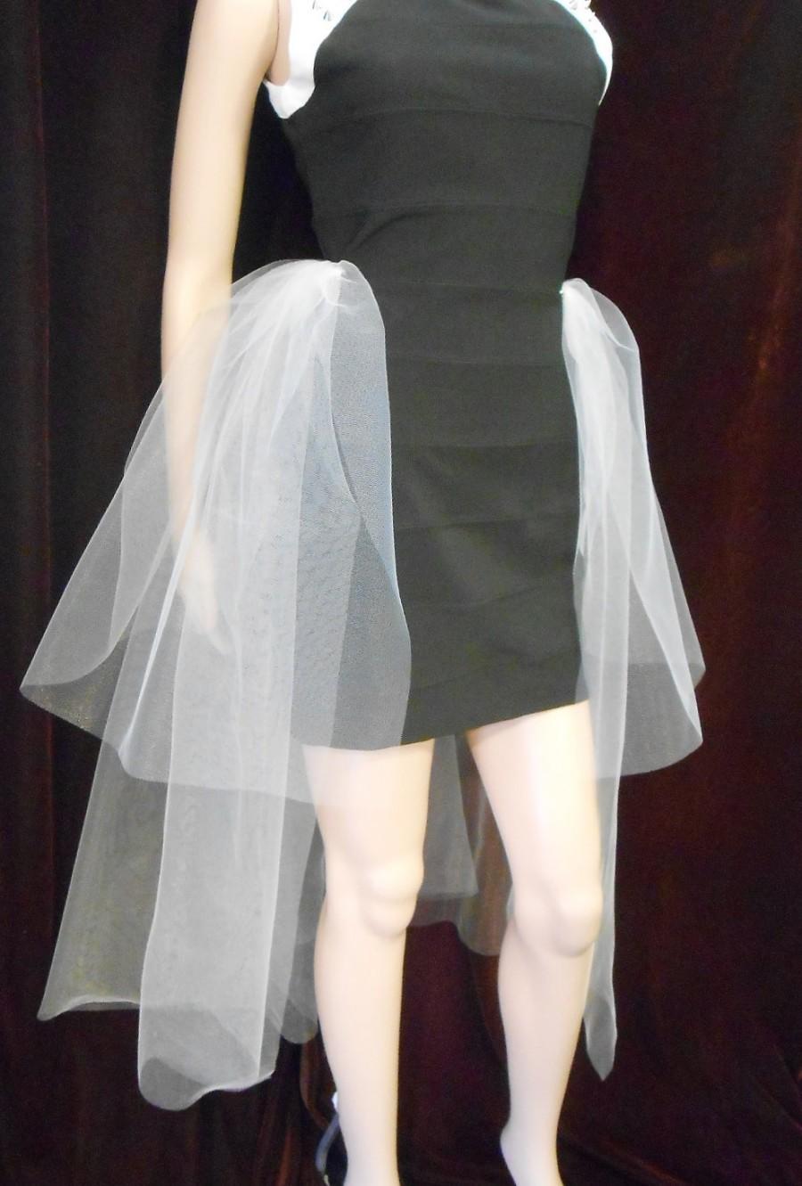 زفاف - Flirty Tutu  BUSTLE, SKIRT overlay , Tulle Elastic Skirt on Pin Fasteners, Detachable