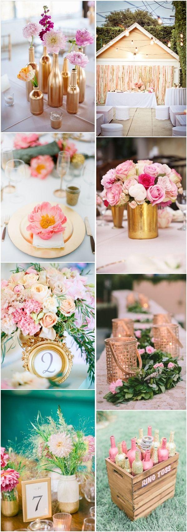Hochzeit - 40 Romantic Pink And Gold Wedding Color Scheme Ideas
