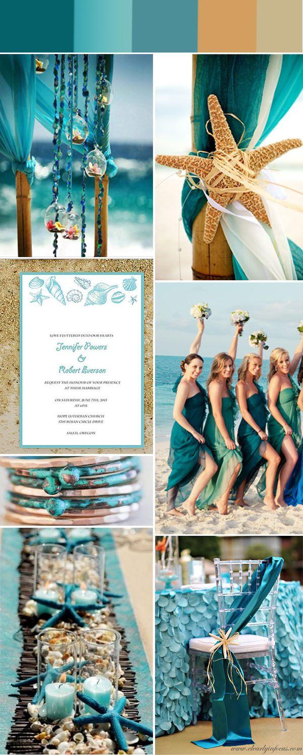 Mariage - Gorgeous Summer Beach Wedding Color Ideas With Invitations