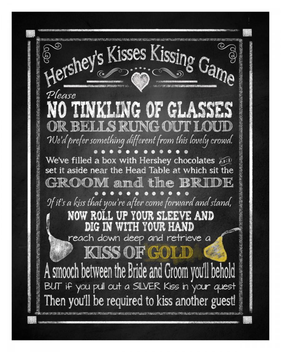 Mariage - Hershey Kisses Game - No Tinkling of Glasses - FIVE sizes - instant download digital file - Rustic Collection