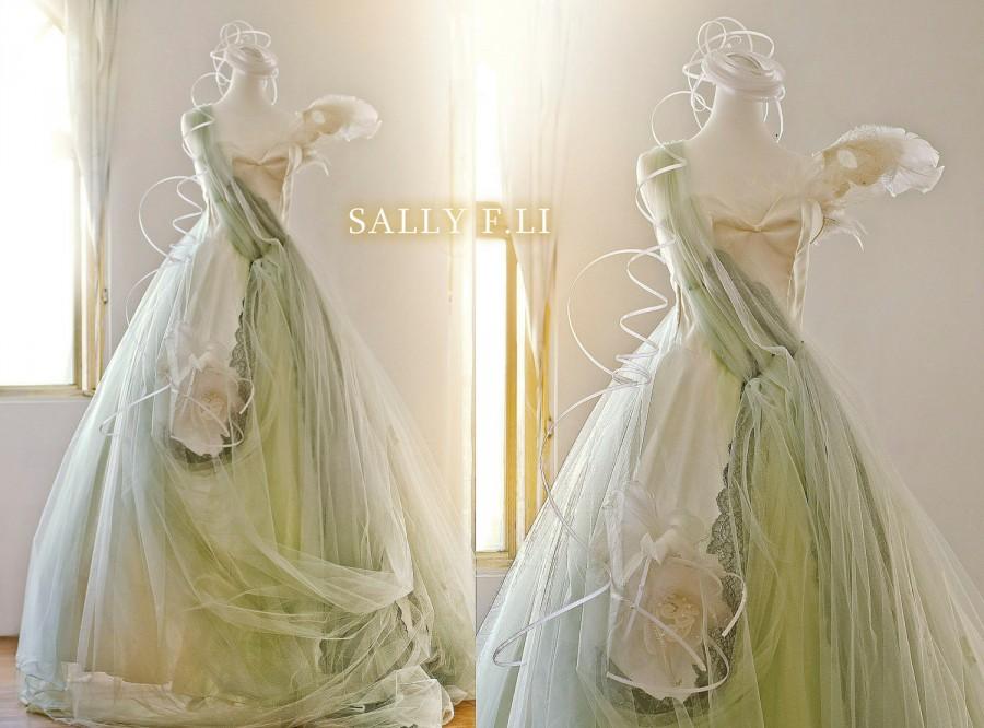 زفاف - Elizabeth Handmade Feather Flowers Romantic Wedding Dress