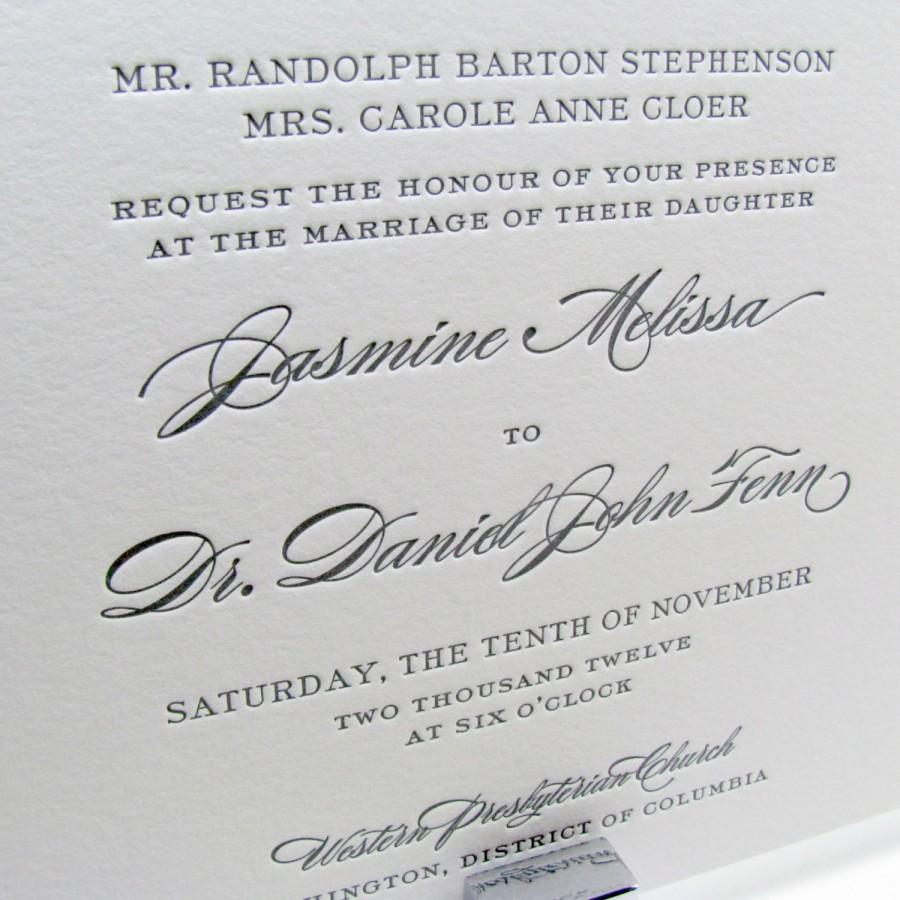 Wedding - Traditional Letterpress Wedding Invitations