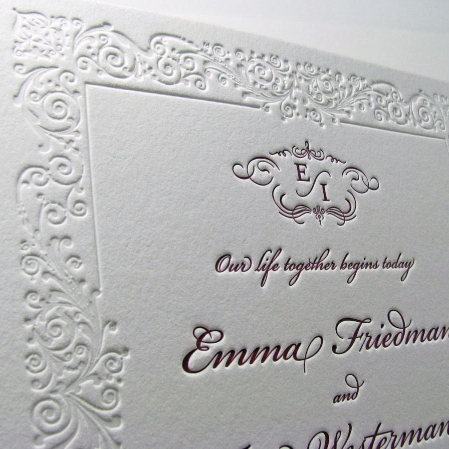 Hochzeit - Custom Wedding Invitations Filigree Border