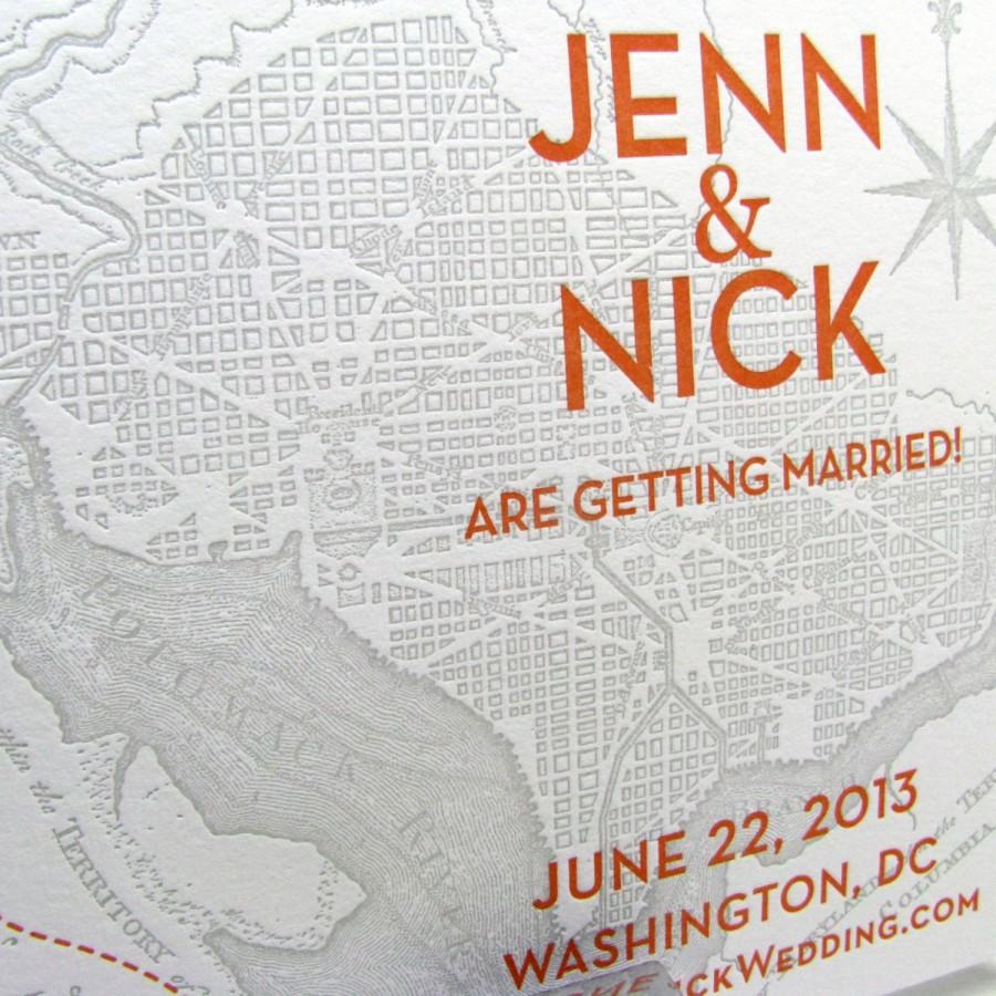 Wedding - Washington DC Map Save the Dates