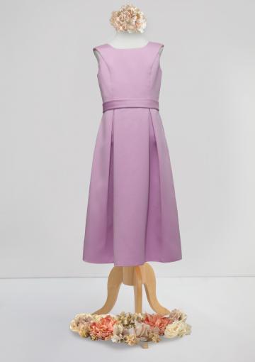 Свадьба - Ruched Sleeveless Straps Satin Lilac Knee Length