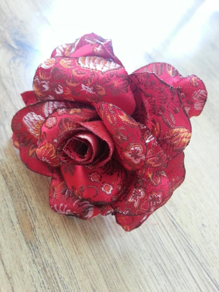 Mariage - Chinese silk rose bridal bouquet (option of bridesmaids posies)