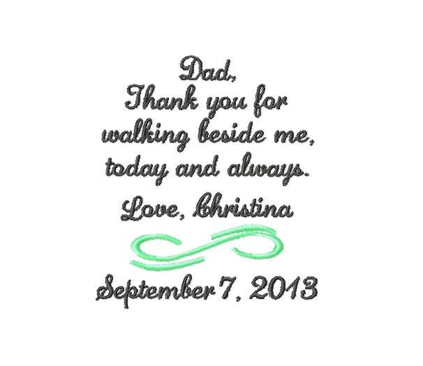 Hochzeit - FATHER Of The BRIDE Handkerchief Hanky Hankie - Thank You For Walking Beside Me Today and Always - FoB - Dad