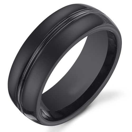 زفاف - Tungsten Ring,Mens Black Tungsten Ring, Tungsten Ring,8mm Black Tungsten Ring Domed Surface Matte Mens Womens Wedding Band