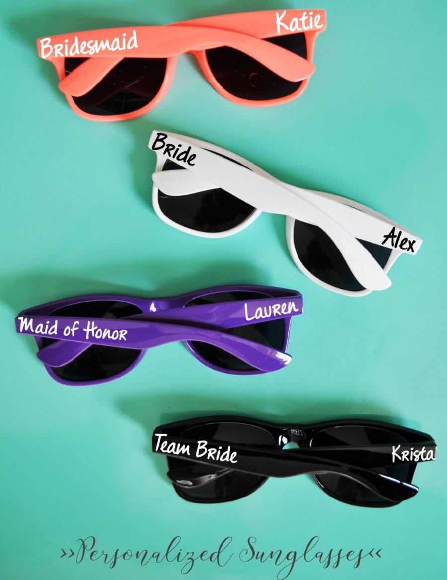 Mariage - Custom Personalized Bridal Party Bachelorette Party Sunglasses