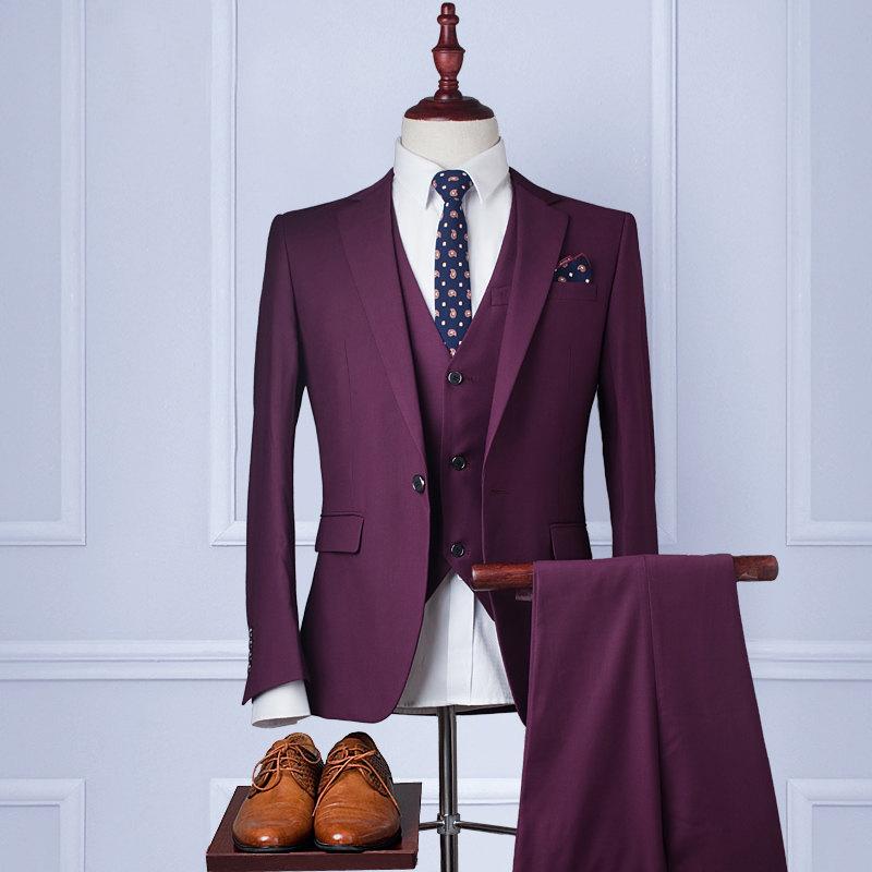 Mariage - Custom Wedding Suit【Handmade】Men's Suits wool blend 3piece jacket Wedding suit Mens tweed SUIT Mens dress pants Mens tailored trousers