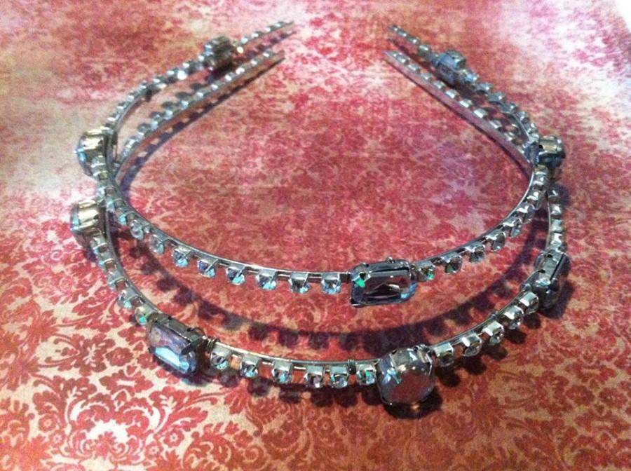 Hochzeit - Vintage Rhinestone Crystal Wedding Headbands ~ Wedding Jewelry ~ Bridal Headpiece ~ Custom Order