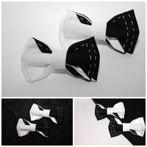 Свадьба - Father&son bow tie sets Men's bow tie Gift idea for men Boyfriend Boys Groomsmen bowtie Gift for boyfriend Anniversary gifts Tuxedo bow tie