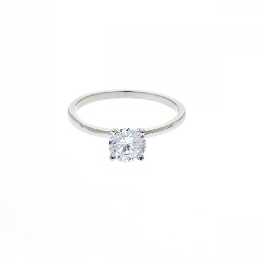 زفاف - On Sale! 1ct 6mm Lab Diamond solitaire ring in Titanium or White Gold - engagement ring - wedding ring - handmade ring