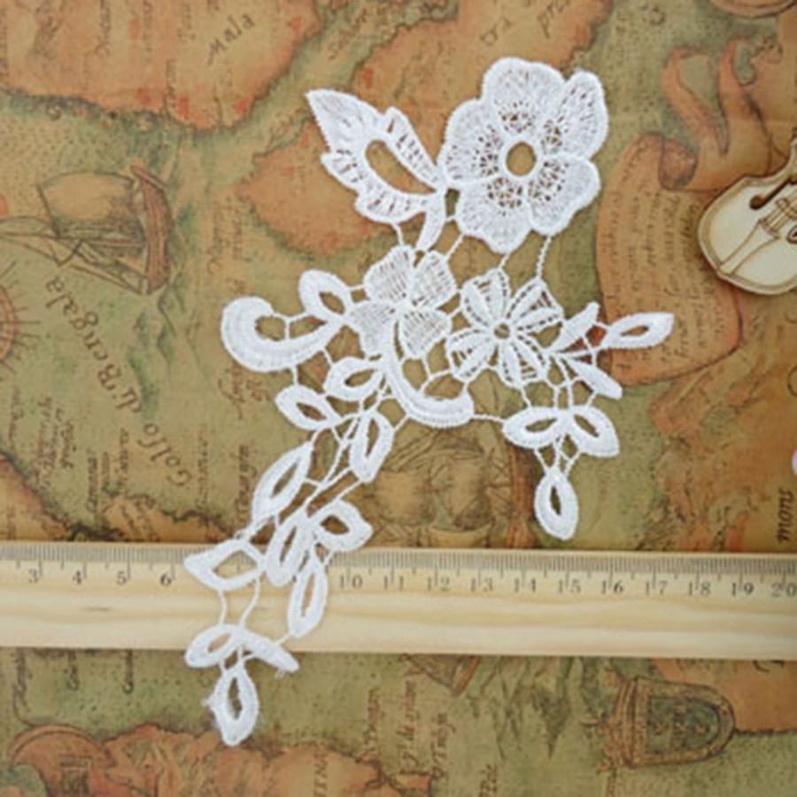 Mariage - One piece flower embroidery applique patch trim for wedding decoration 78F70  7J12