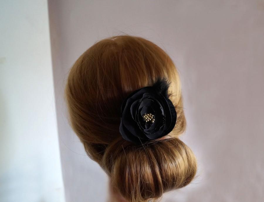 Hochzeit - Woman's Hair clip/ black accessory /Wedding accessory /Wedding hair accessory /bridal hair accessories /small fascinator