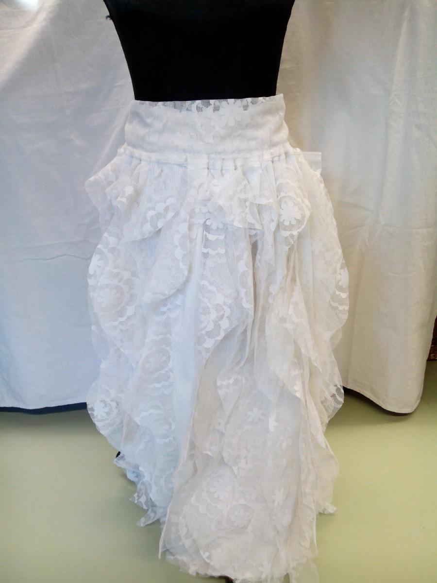 Свадьба - White Bridal  ruffled maxi rustic skirt/lacy/summer fun/Endladesign/Handmade/boho/shabby chic/cottage chic,western chic,country western