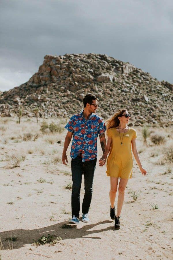 Hochzeit - This Cali Cool Joshua Tree Engagement Is Full Of 1970s Vibes