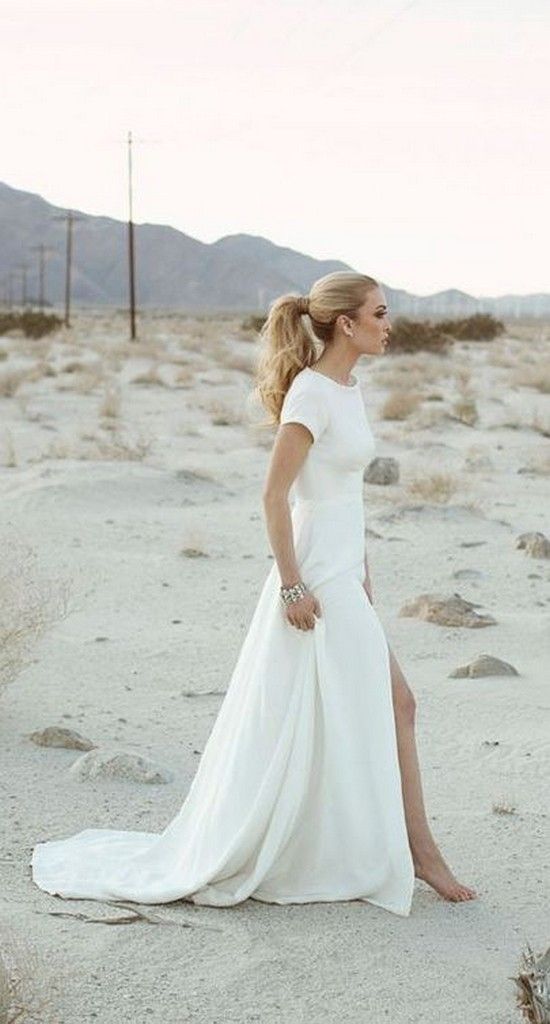 Свадьба - Slit Beach Wedding Dress