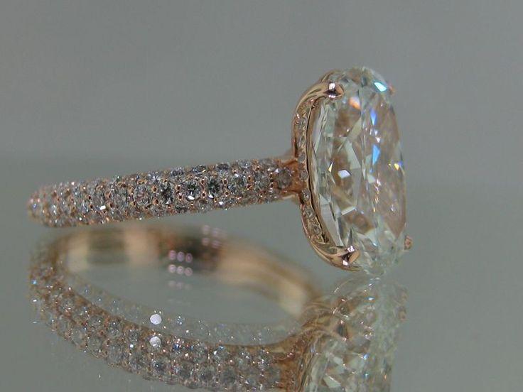 زفاف - Josh Levkoff - Collection, Rings - 14K Rose Gold Engagement Ring With Oval Center Diamond