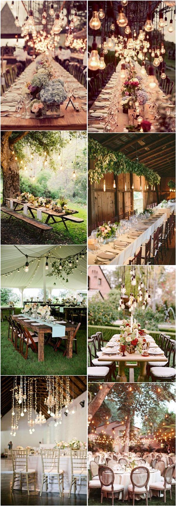 زفاف - 20 Stunning Rustic Edison Bulbs Wedding Decor Ideas