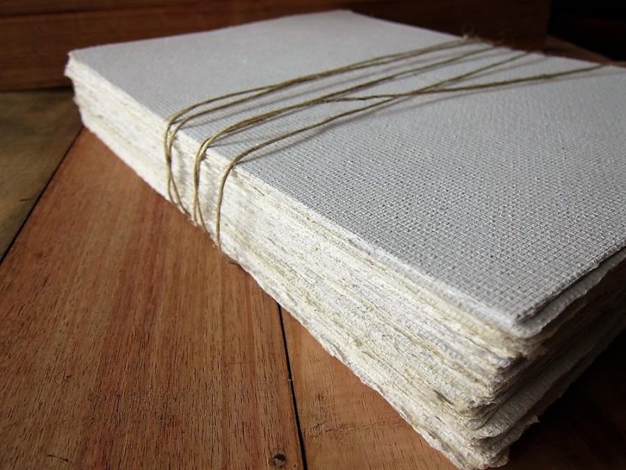 Mariage - White Handmade paper sheets, Recycled paper, Bookbinding paper,Eco friendly Writing paper,Invitation paper, 5 sheets 8.5" x 12" 21 x 30 cm