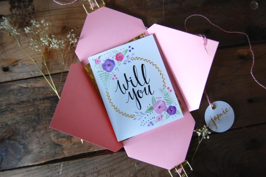 Свадьба - Will You Be My Bridesmaid? Card // Cute bridesmaid proposal card // Personalized bridesmaid card