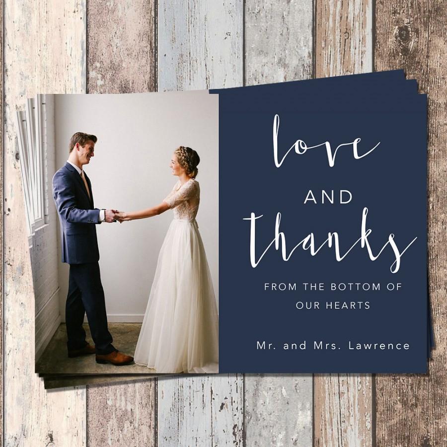 زفاف - Wedding Thank You Card-Wedding-Bridal-Thank You Card-PIY-Printable-Customizable-Custom Colors-Mailable Card-Love and Thanks
