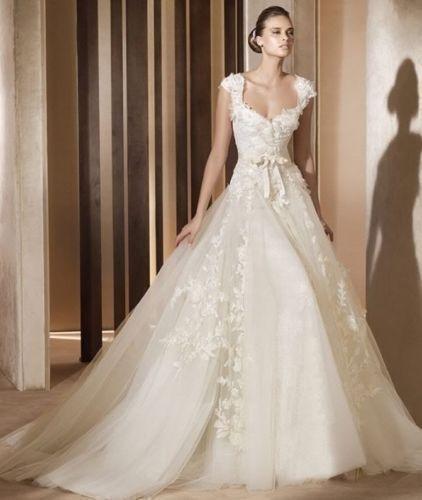 Wedding - New White/ivory lace Wedding dress Bridal Gown custom size 4-6-8-10-12-14-16-18