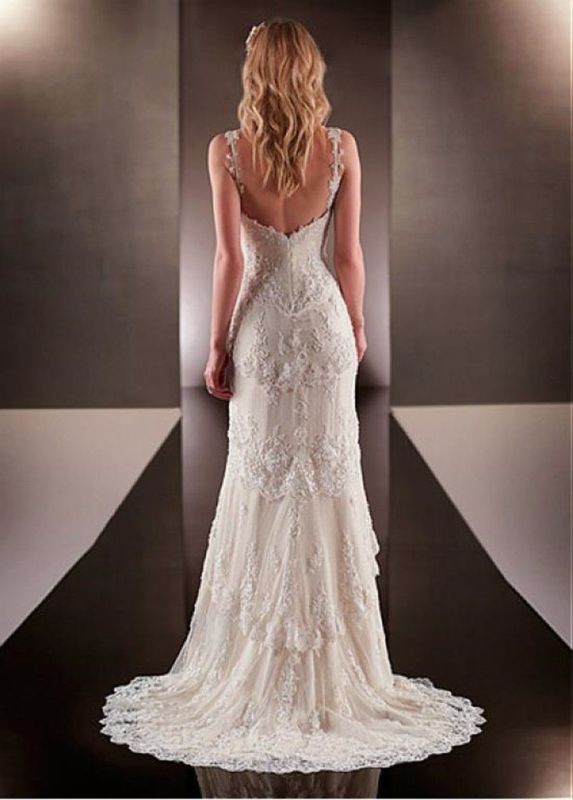 Hochzeit - 2015 New White/Ivory Lace Wedding Dress Bridal Gown Custom Size:6 8 10 12 14 16+