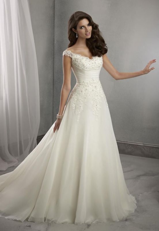 Wedding - white/ivory Organza Wedding Dress Bridal Gown Custom Size: 6 8 10 12 14 16