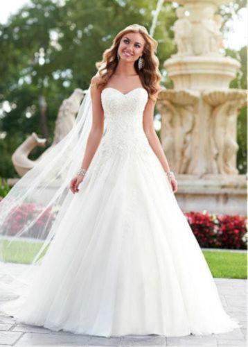 Wedding - New White/Ivory Organza Bridal Gown Wedding Dress Custom Size 4 6 8 10 12 14 16+