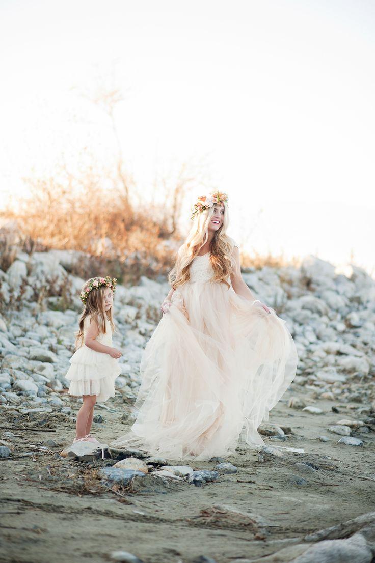 Hochzeit - Gold   Peach Mother & Daughter Bridal Inspiration