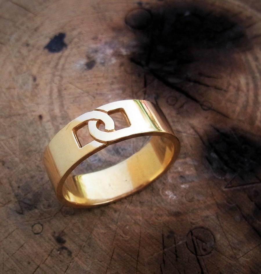 Mariage - Wedding band, Mens engagement ring, Mens promise ring, Men 14karat wedding gold band, Anniversary mens ring, Male band ring, Mens gold band