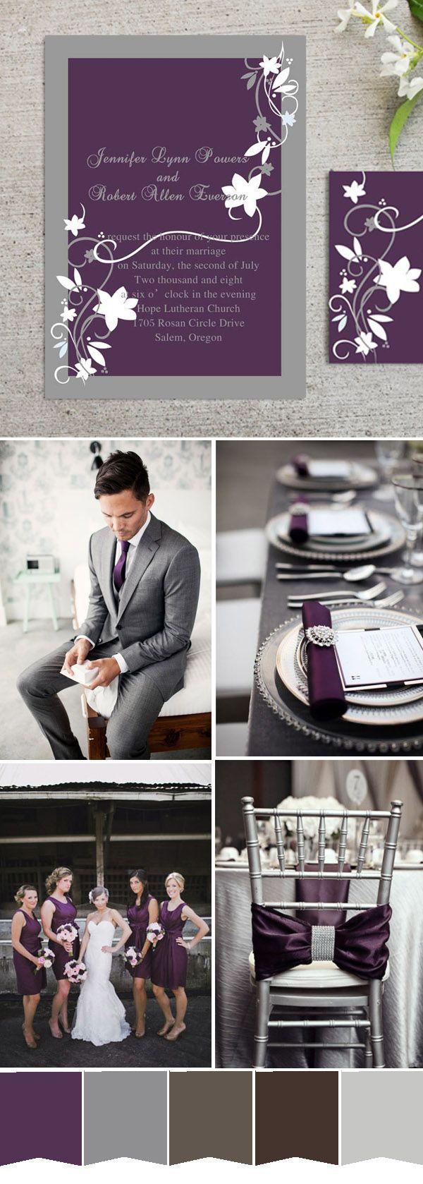 Hochzeit - Five Most Popular Purple Wedding Color Ideas And Wedding Invitations